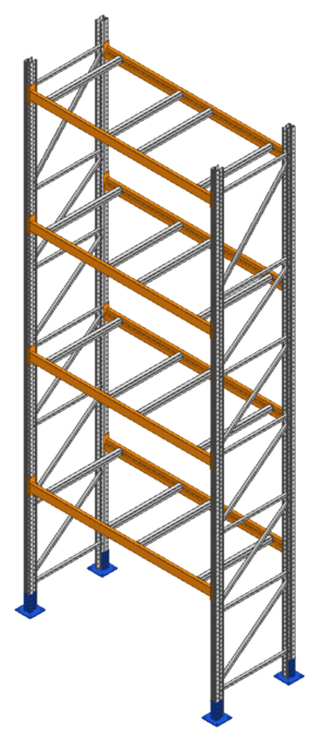Roll form warehouse shelving.