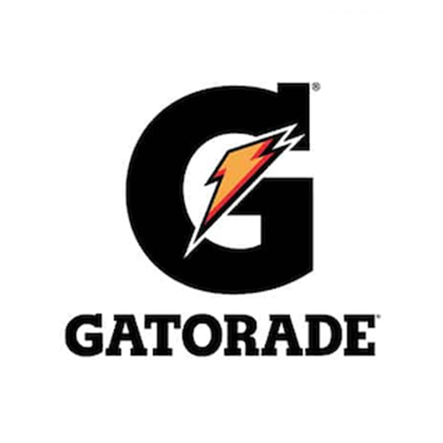 Gatorade logo with a large black letter G and a lightning bolt in orange, yellow, and white.