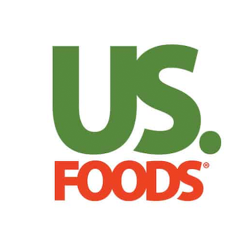 US Foods logo with green letters and red text.