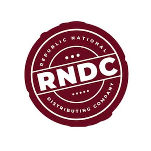 Logo with the text "Republic National Distributing Company" around the edge and "RNDC" in the center.