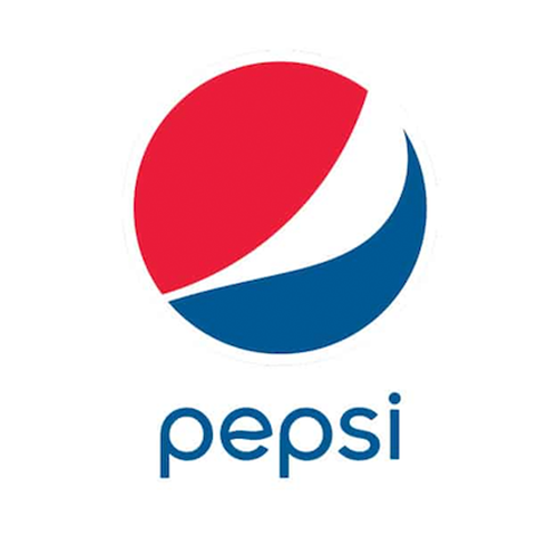 Pepsi logo with red, white, and blue circle and the word "pepsi" below it.