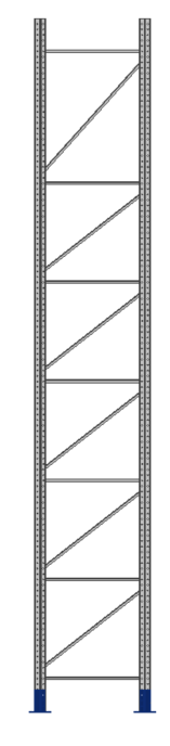 The Z-shaped size of roll form warehouse racking.