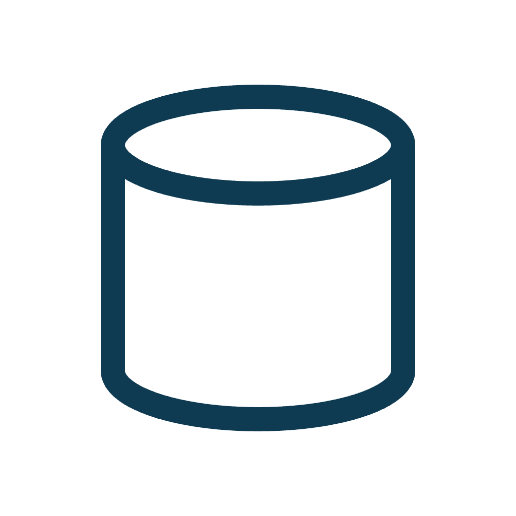 A simple line drawing of a cylindrical object, resembling a can or a container.