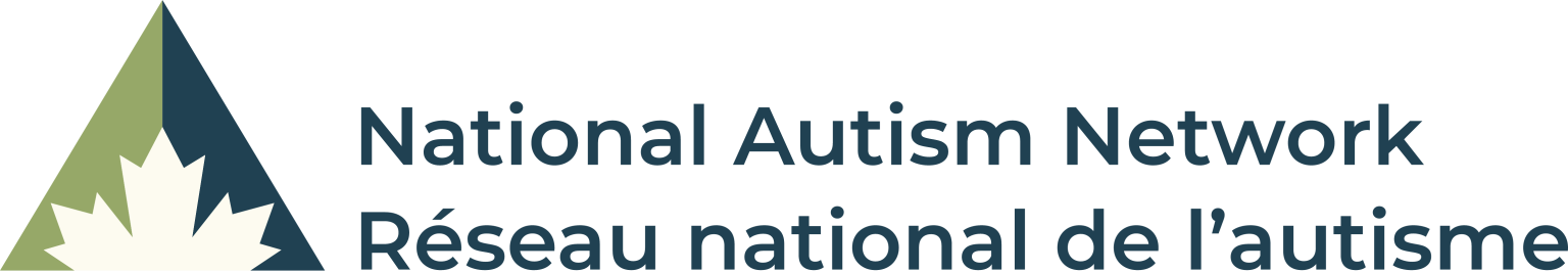 Logo of the National Autism Network with a stylized mountain and leaf design, text in English and French.