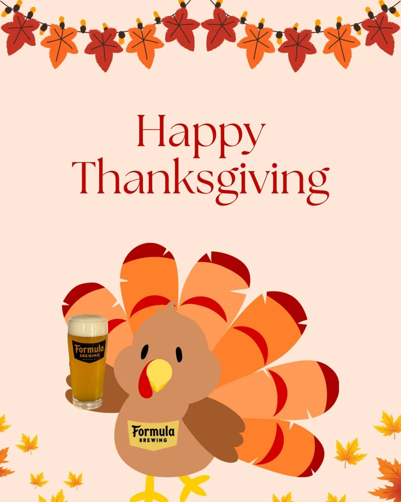 Happy Thanksgiving! 🦃🥧
Thursday: Closed.
Friday: Open regular hours.
Forget the stress of holiday shopping on Black Friday. Stop by and have some great beer instead!