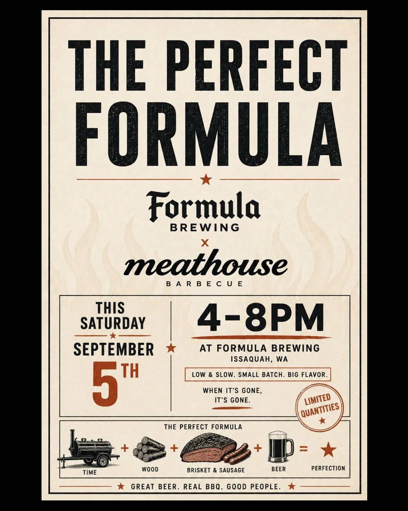 You won&rsquo;t want to miss the end-of-summer celebration this Saturday at Formula!

Brews &amp; BBQ &mdash; come hang out, enjoy some great food, and raise a glass to summer while it lasts! ☀️🍻