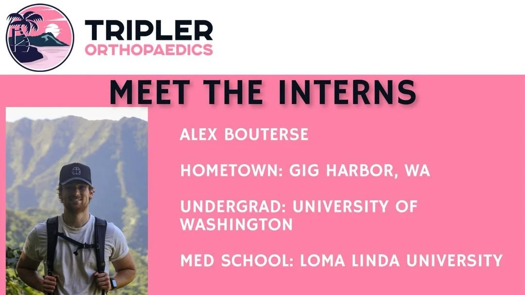 Wrapping our meet the intern posts for the year with Dr. Bouterse. Although he kind of looks like Andrew Garfield, his visuospatial skills and spidey senses are currently a work in progress. Great having you in the #TriplerOrtho Ohana Alex 🤙🏾🦴