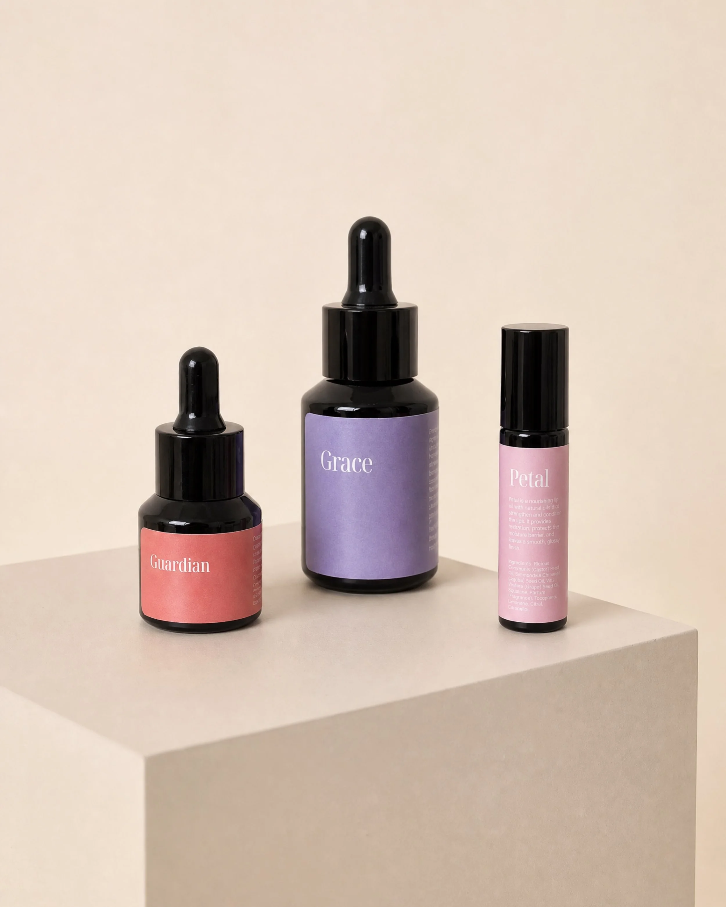 More is not always more.

At AREUM, restraint is more than an aesthetic. It is a formulation principle.

Guardian, Grace and Petal are each created with carefully chosen ingredients, selected for a clear purpose. Nothing is included simply to lengthe