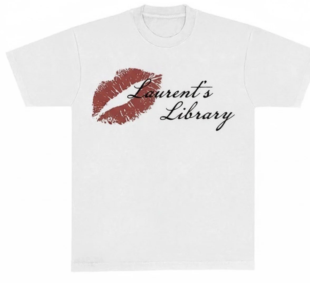 Laurent's library kiss tees