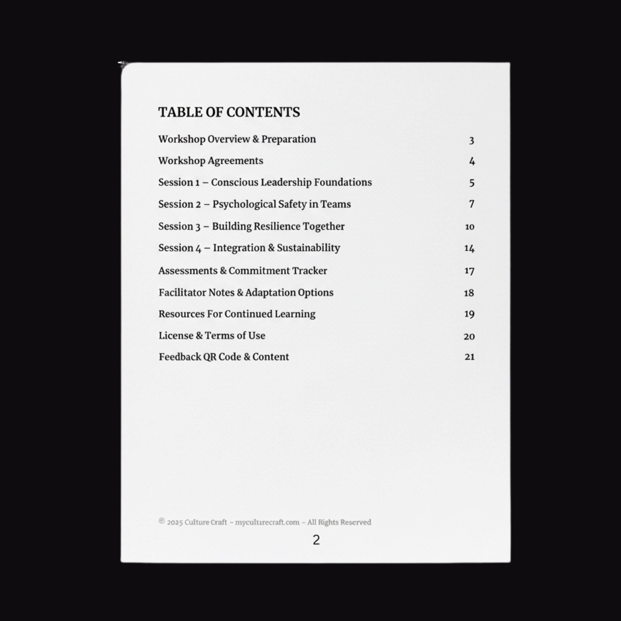 3. Workshop Structure, Facilitator Script included