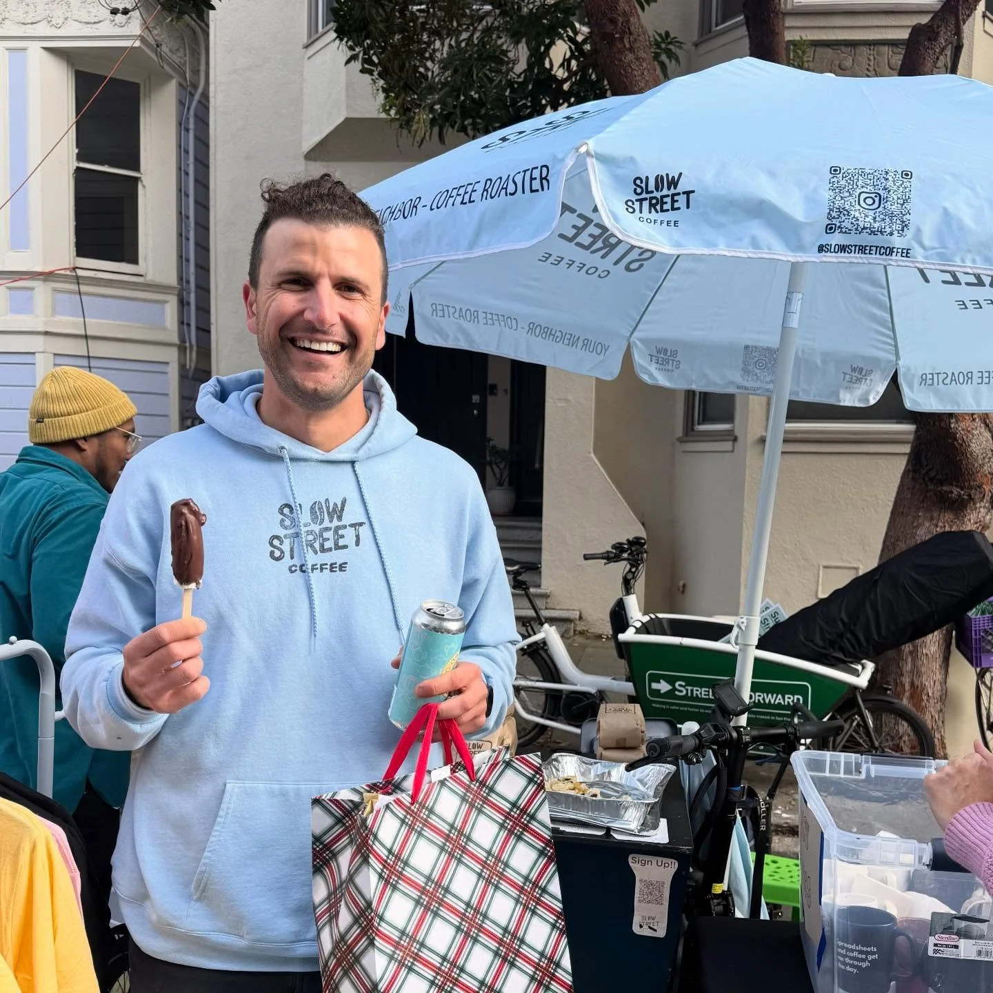 So fun to recognize Zaid Zayouna today with a 2025 SF Good Neighbor Award at his signature event @slowstreetcoffee in NOPA. This man got many nominations from his SF neighbors for his community leadership.