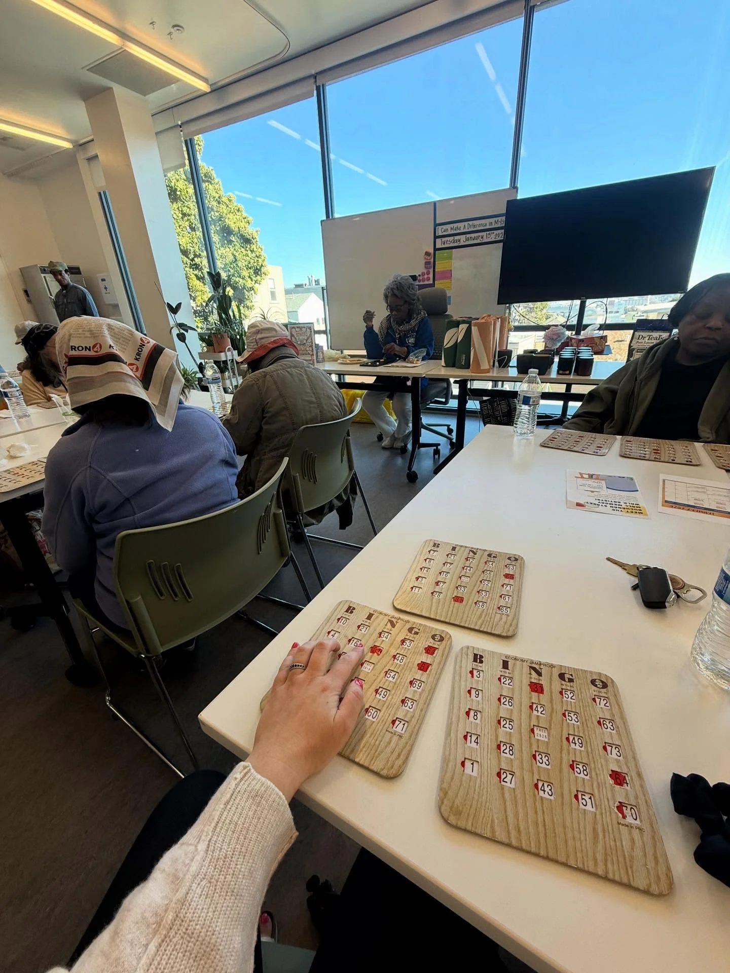Tough day at work today&hellip; but someone&rsquo;s gotta play bingo while their favorite board member, rockin her @sfgoodneighborweek hoodie, leads senior social hour at @btwcscsanfrancisco