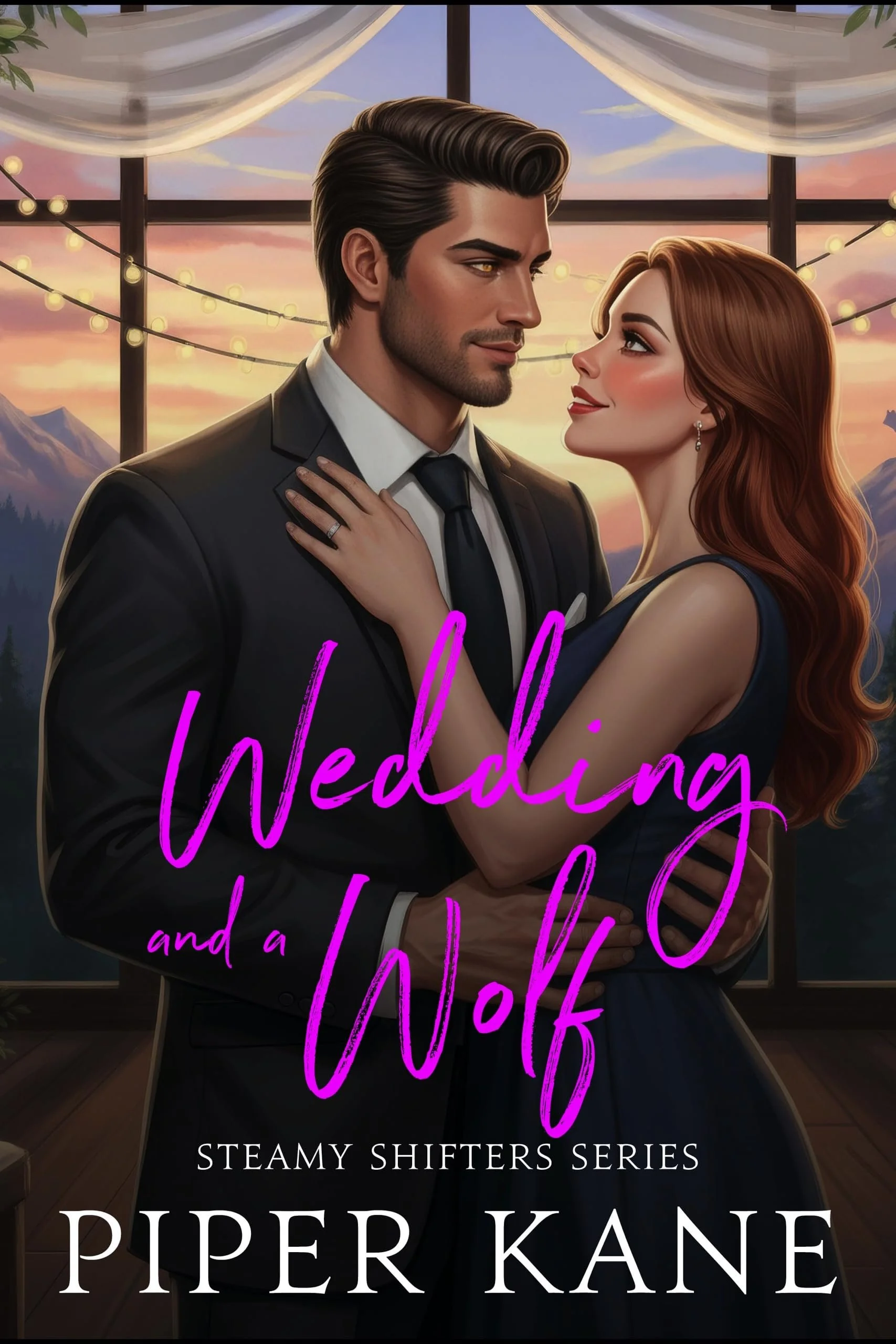 Book cover for Wedding and a Wolf, from the Steamy Shifters series by Piper Kane