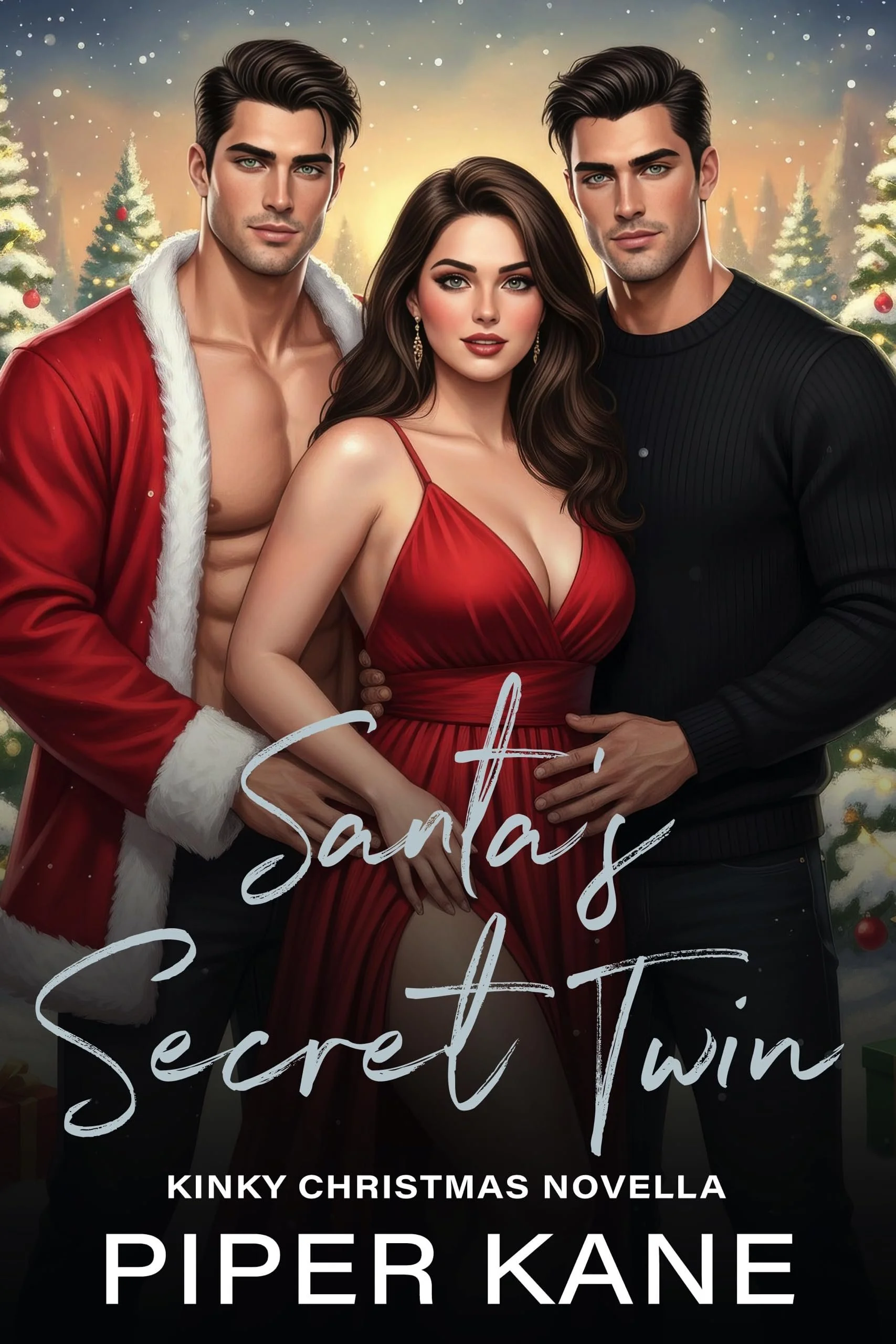 Book cover for Santa’s Secret Twin by Piper Kane (Kinky Christmas series)