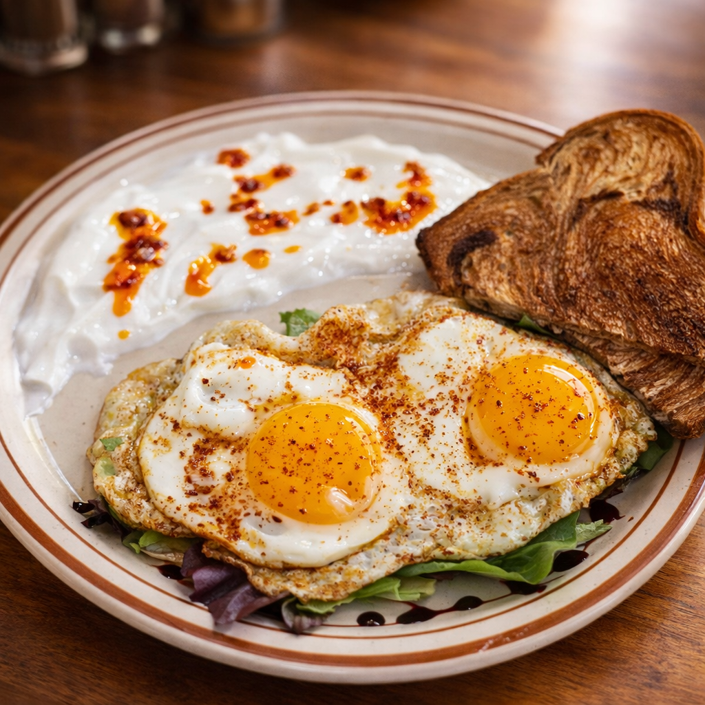 Eggs Mediterranean at The Village Social Diner in Speculator NY