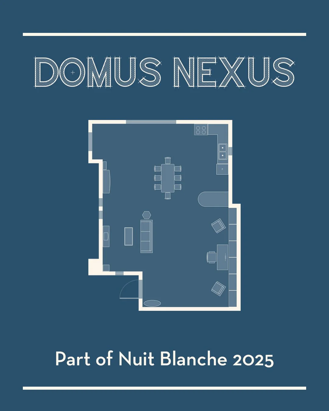 An image advertising the installation work "Domus Nexus"