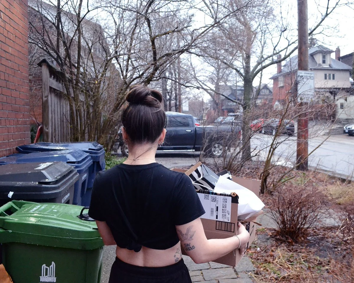 Goddess Freya Fae taking out the recycling