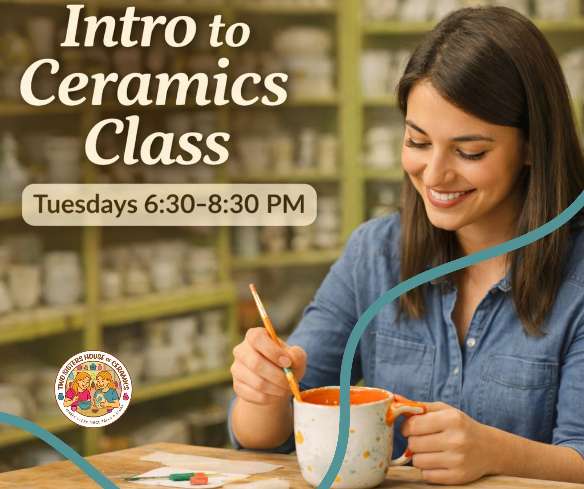 Intro to Ceramics Class &mdash; February

Join us for our 3-week Intro to Ceramics class on Tuesday nights from 6:30&ndash;8:30 PM.

&bull; $90 total for all 3 classes
&bull; $30 per class
&bull; By reservation only

Perfect for beginners and anyone 