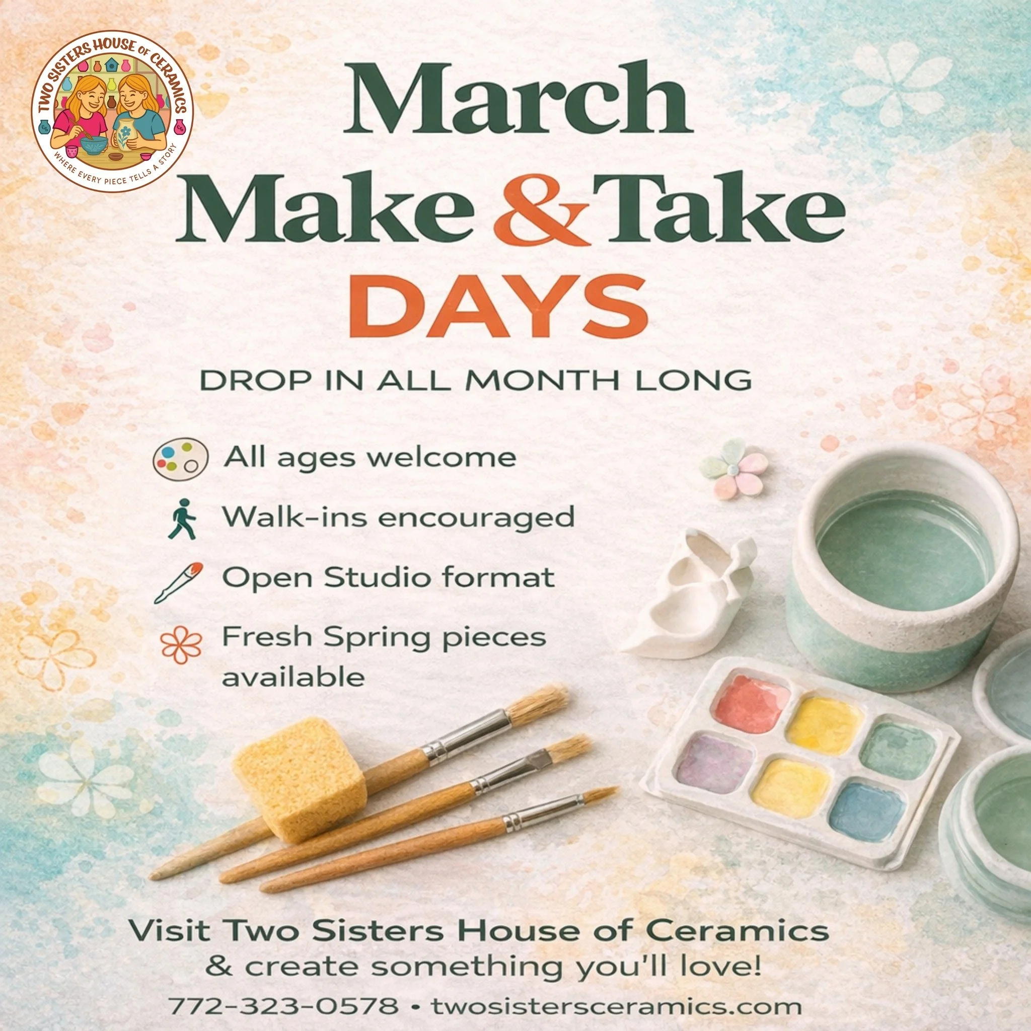🎨 March Make &amp; Take Days are HERE!

All month long, it&rsquo;s your time to create.

Whether you&rsquo;re bringing the kids, planning a girls&rsquo; night, or just need a creative reset &mdash; March is the perfect time to drop in and paint some