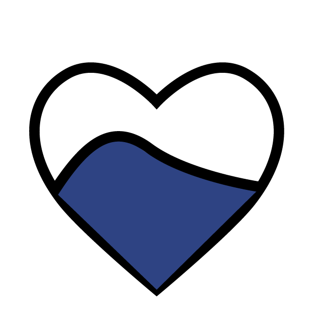 Logo showing a heart with a blue wave inside