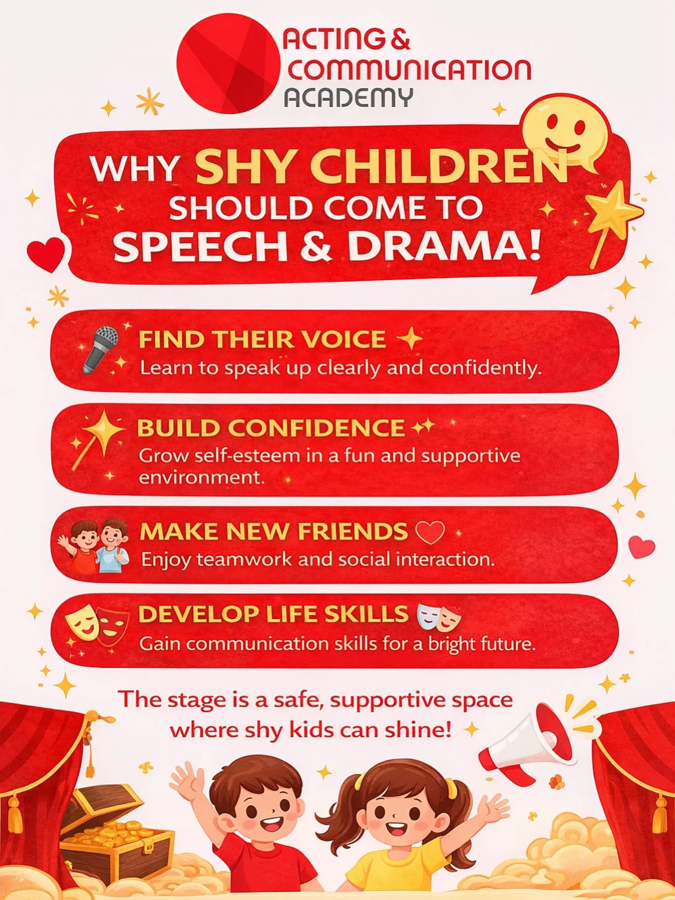 Helping shy children find their voice, one step at a time 🎭✨
In a safe and supportive environment, confidence grows, friendships form, and communication skills flourish.

#ShyKids #ConfidenceBuilding #SpeechAndDrama #ACATuition #Pymble NorthShoreSyd