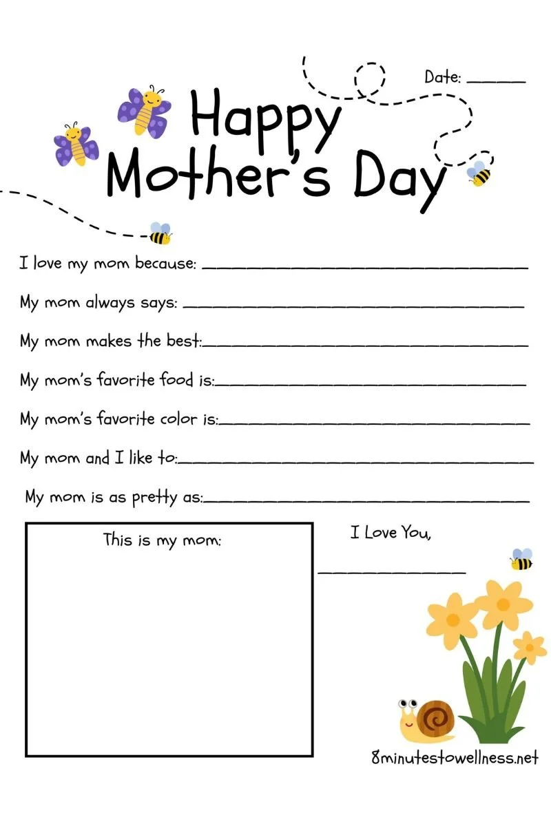 fun all about mom mother's day printable