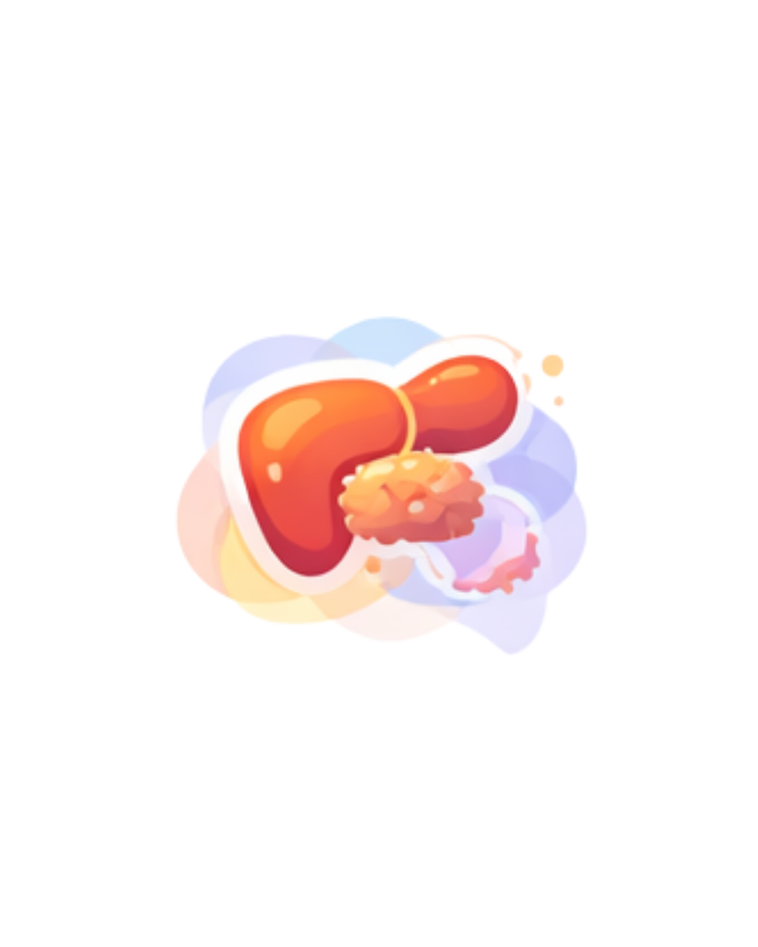 Illustration of a human kidney with an inflamed or infected area