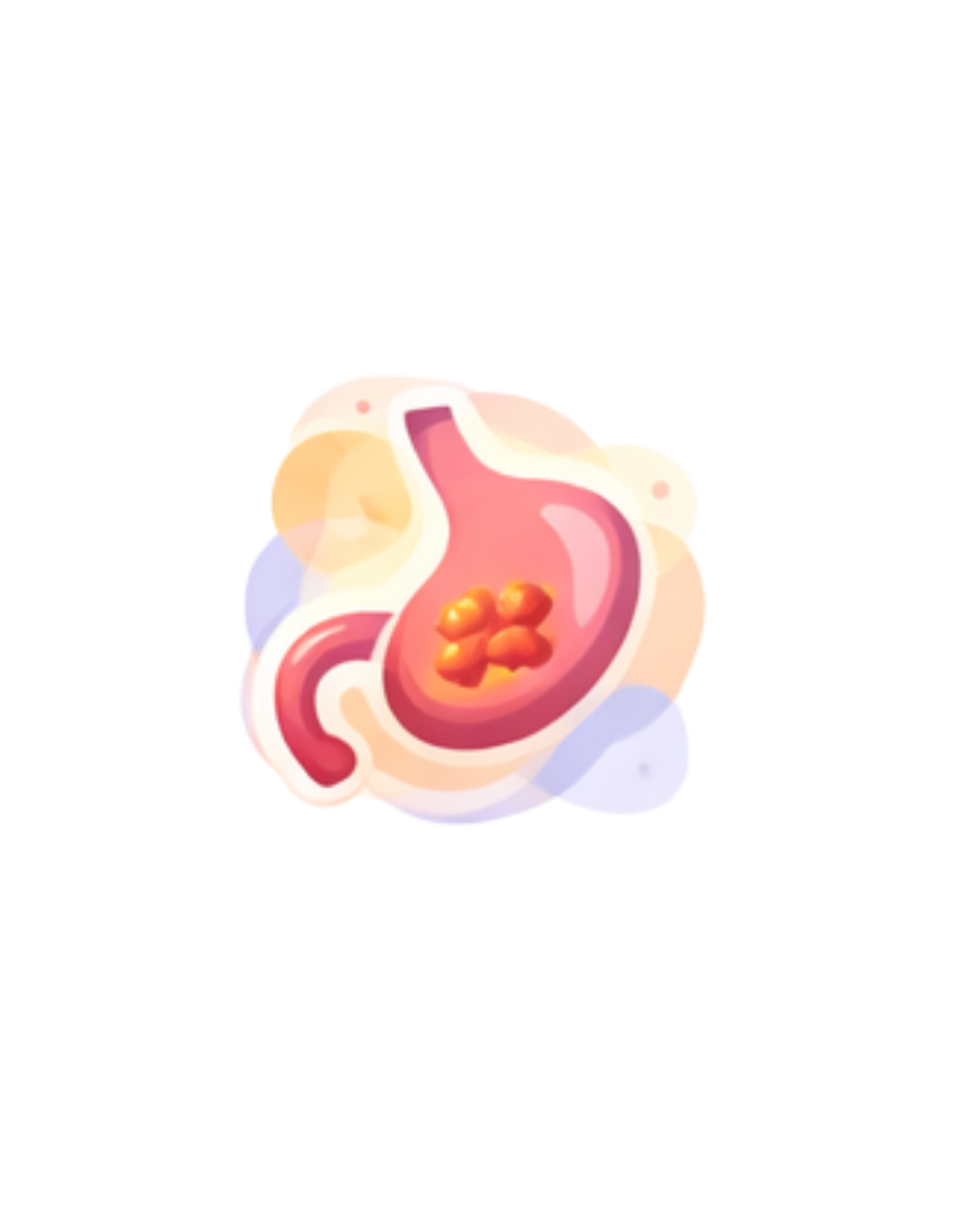 Illustration of a bacteria-infested stomach, showing infection or illness.