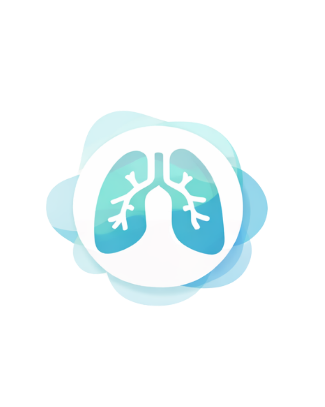 Illustration of human lungs with a cloud background.