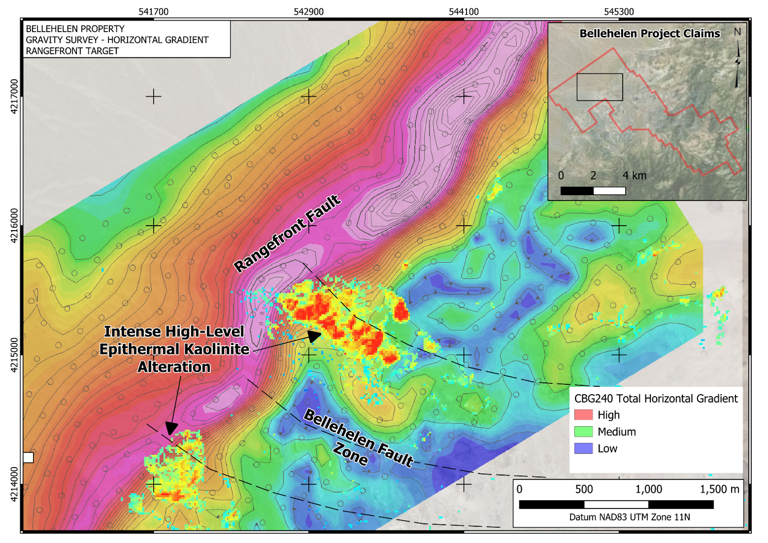 Excalibur Reports Gravity Survey Results from Rangefront Target at Bellehelen