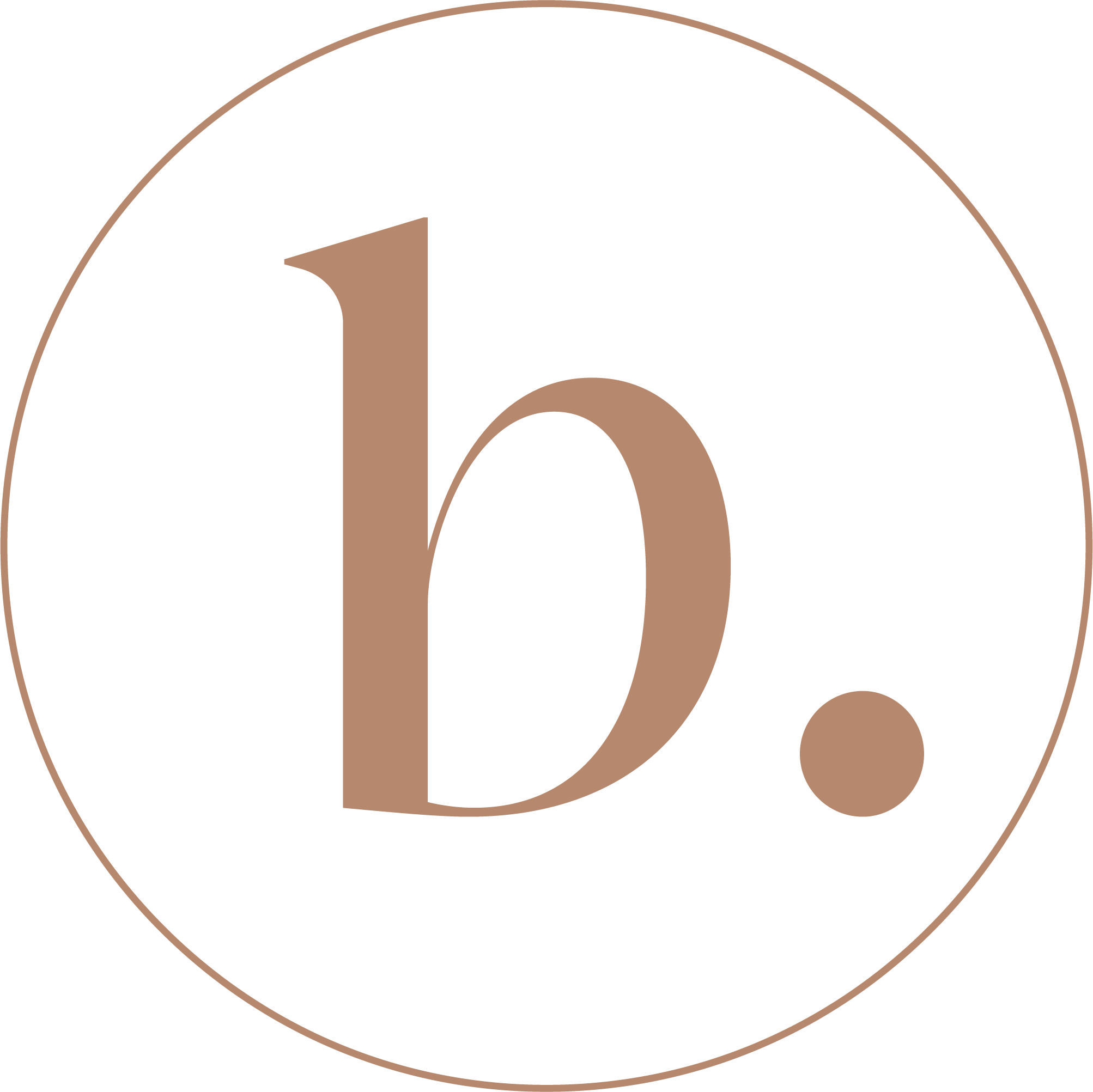 Bronzed Beauty & Wellness circle logo in brown