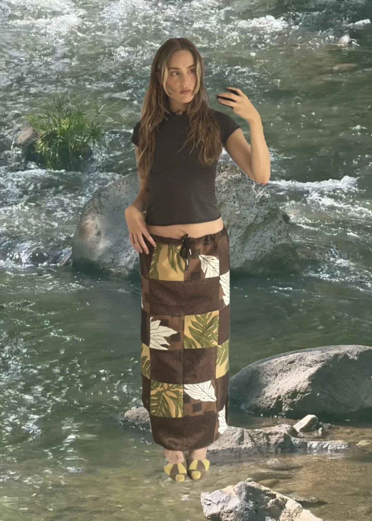 Quilt Maxi Skirt
