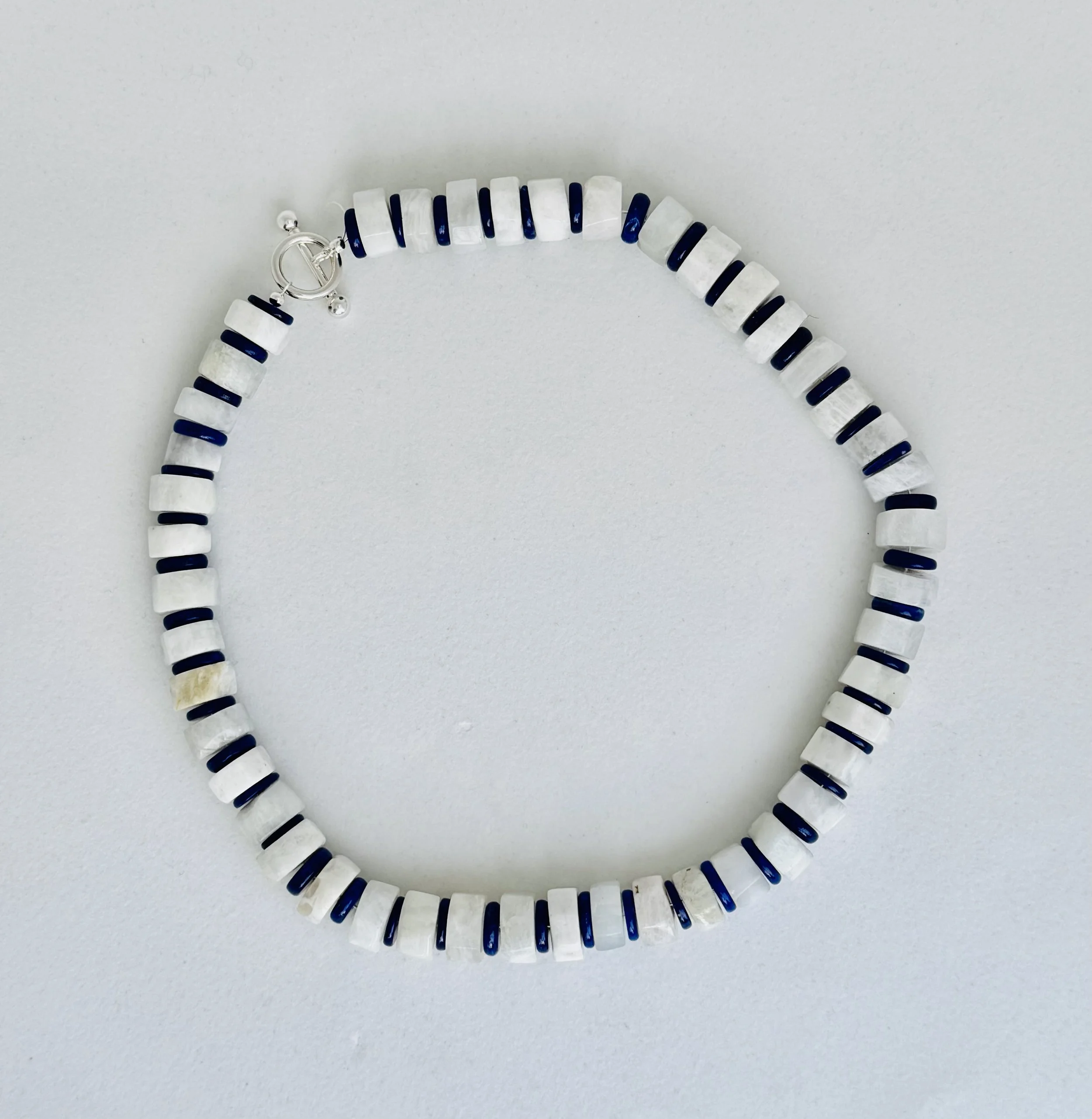 Blue Moonstone and Lapis Necklace