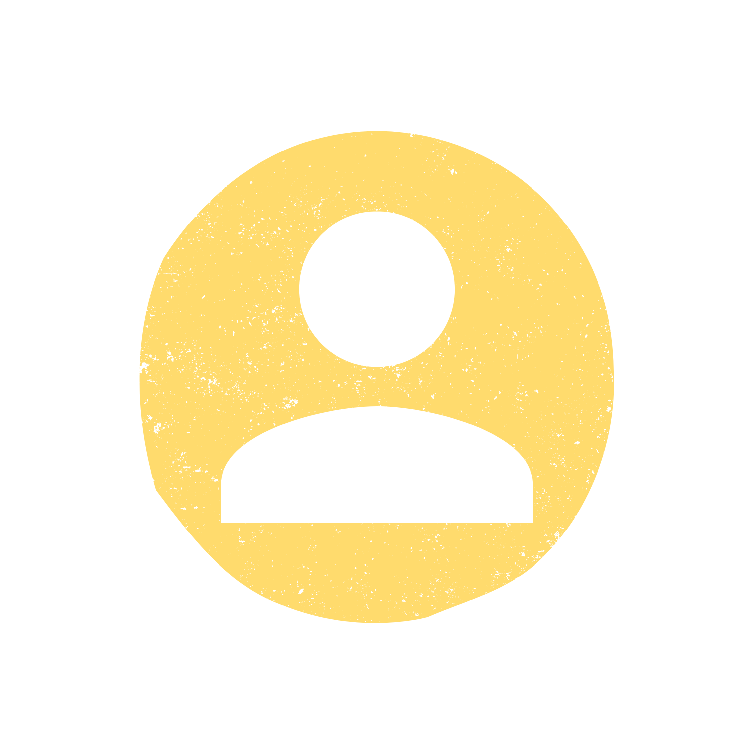 Graphic of a user profile icon with a yellow circular background and a white silhouette of a person, on a black background.