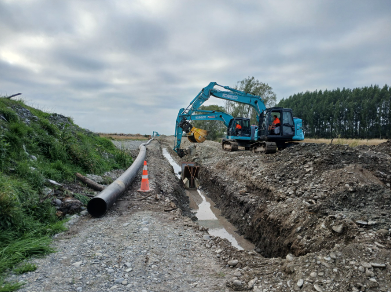 Work underway on New Lower Waihao Watermain