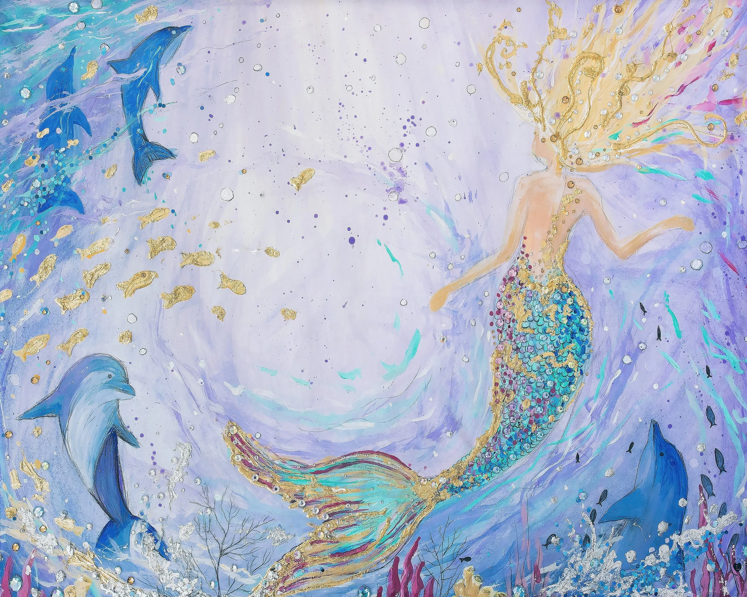 Mermaid Mural 78in x 56in