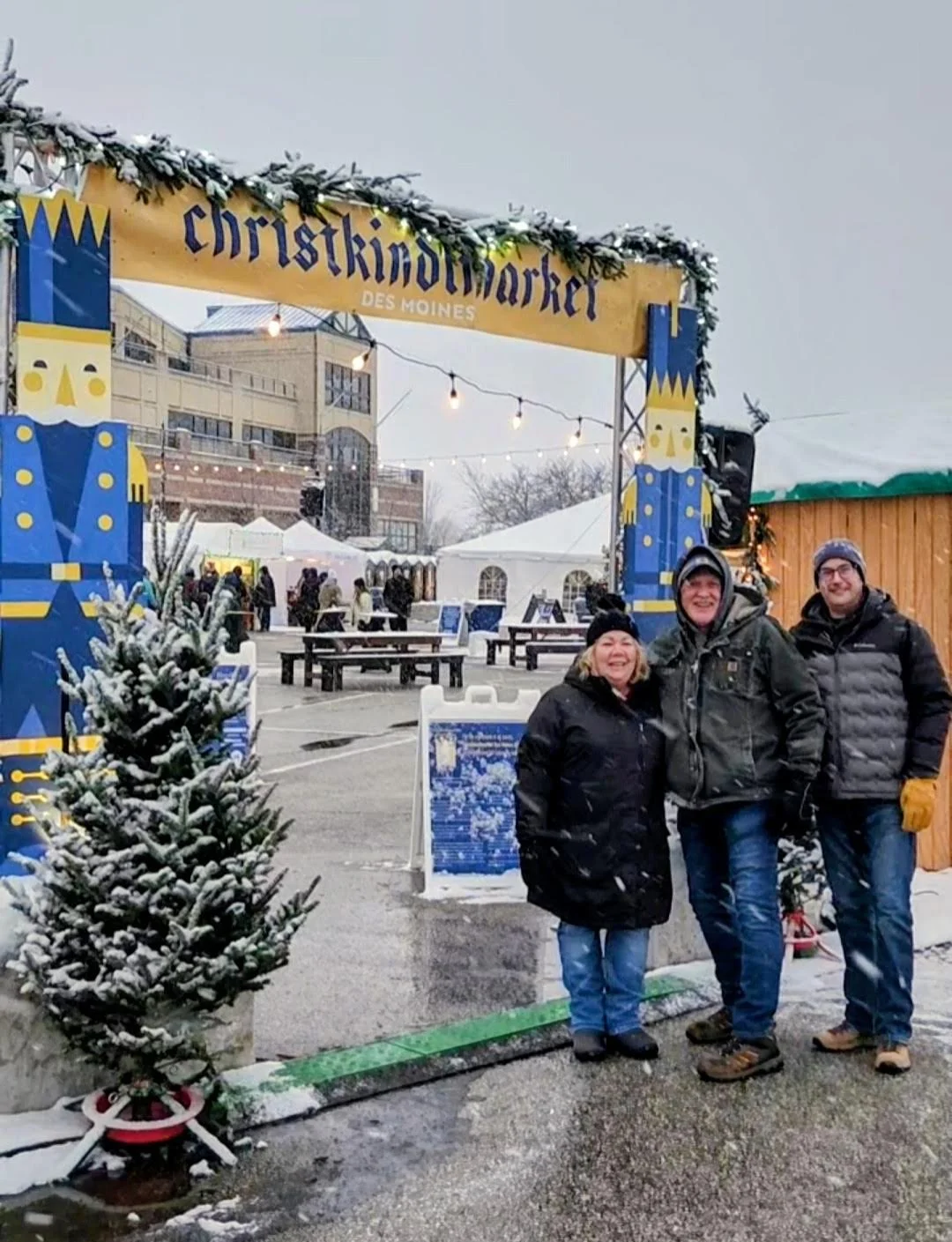 Entering the Des Moines Christkindlmarket for a great family experience.