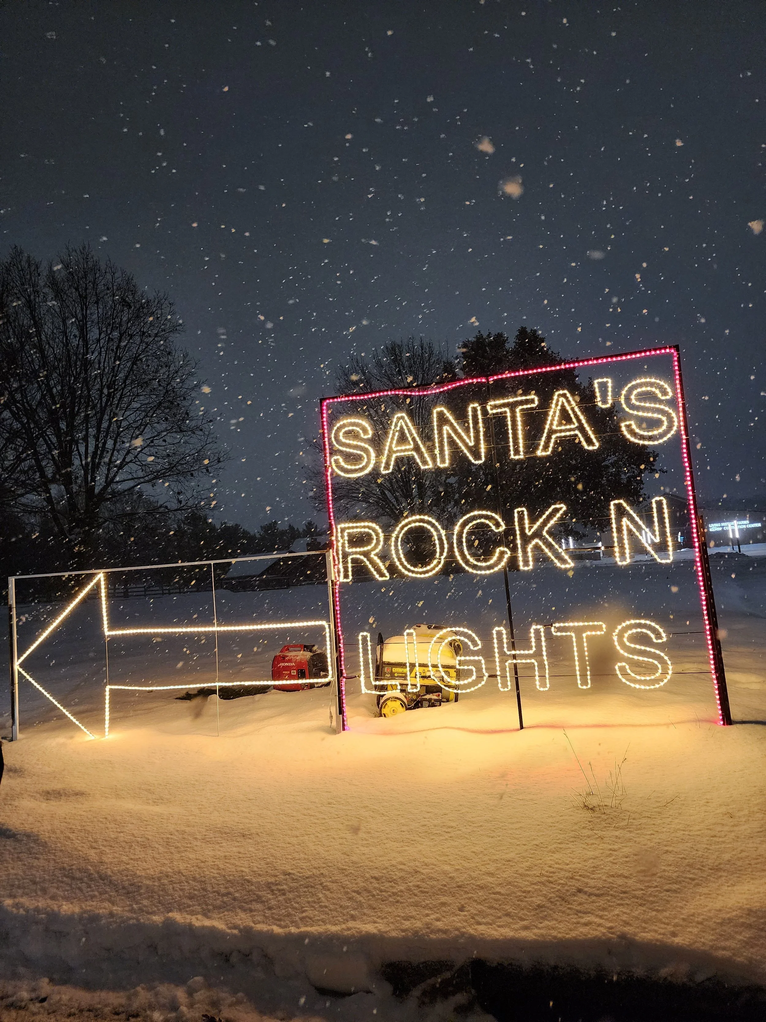 Over one mile of dazzling lights at Santa's Rock N Lights in Des Moines, IA