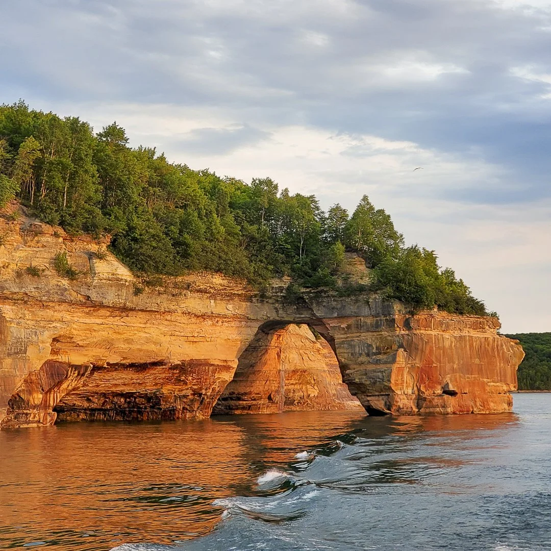 Sunset over Lake Superior at Pictured Rocks