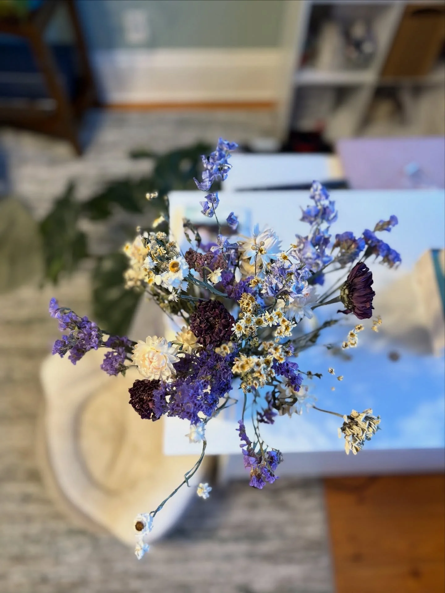 Sooooo nearly done another draft and so enjoying these dried flowers during all the writing hours.

When I started this book, the kids were young enough that having a space where I could write and where I could even PUT a pretty vase felt like a far-