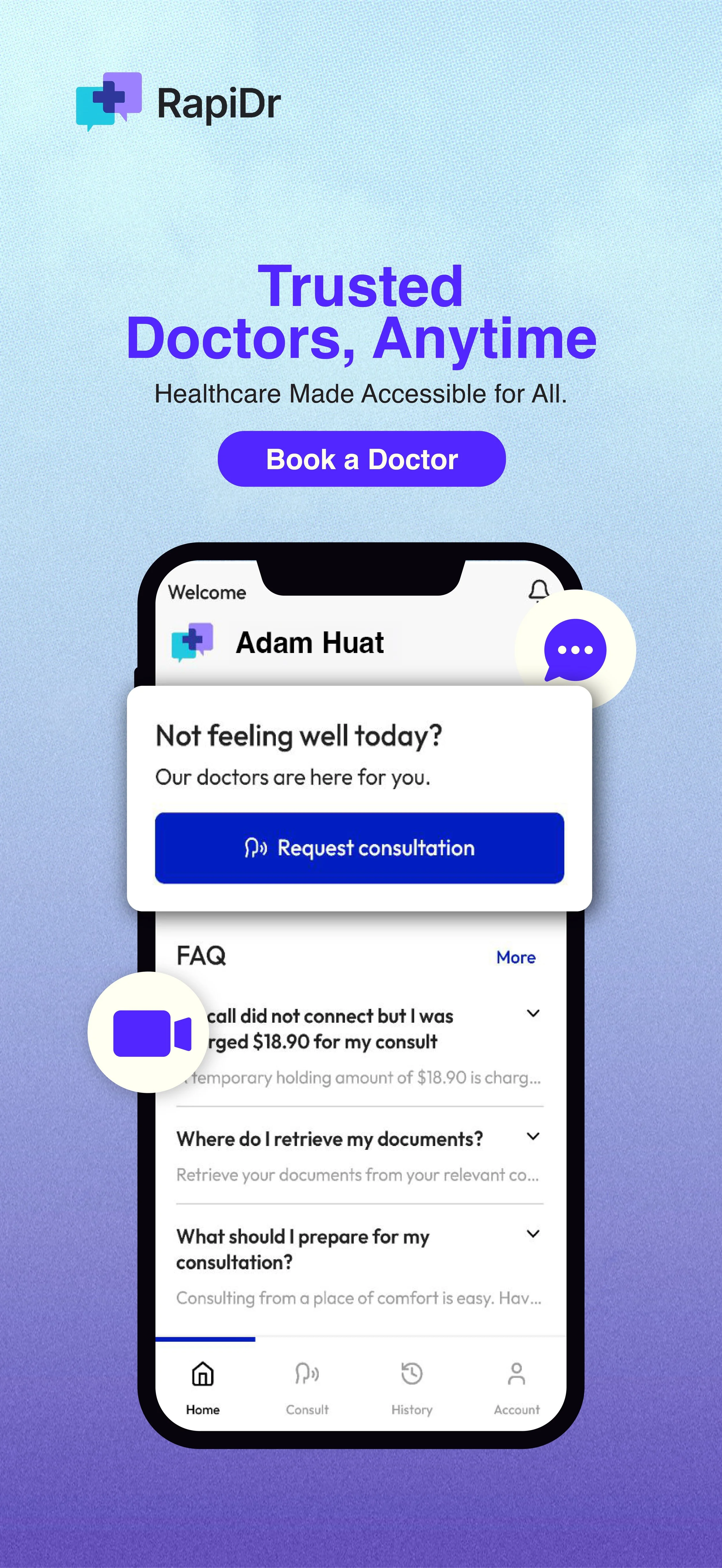 Navigate to consult menu within 2 seconds
