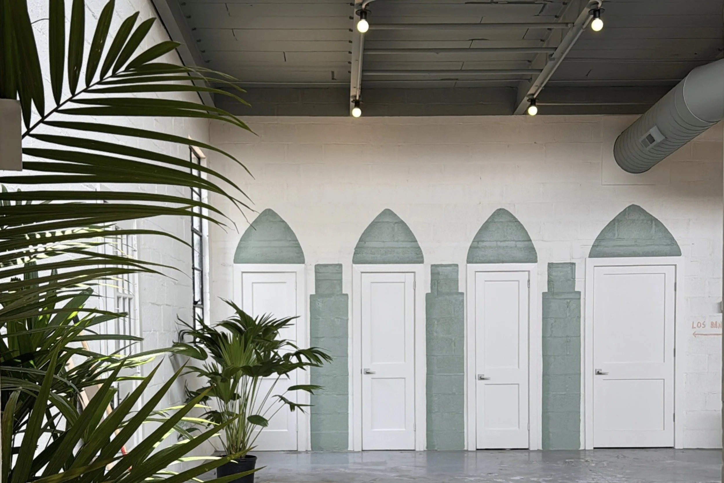 Four vintage doors and bathrooms