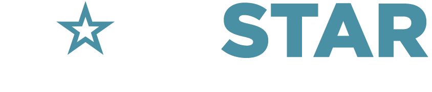 Logo for RockStar Business Development with a blue star inside the letter O in 'Rock' and the words 'Business Development' below.