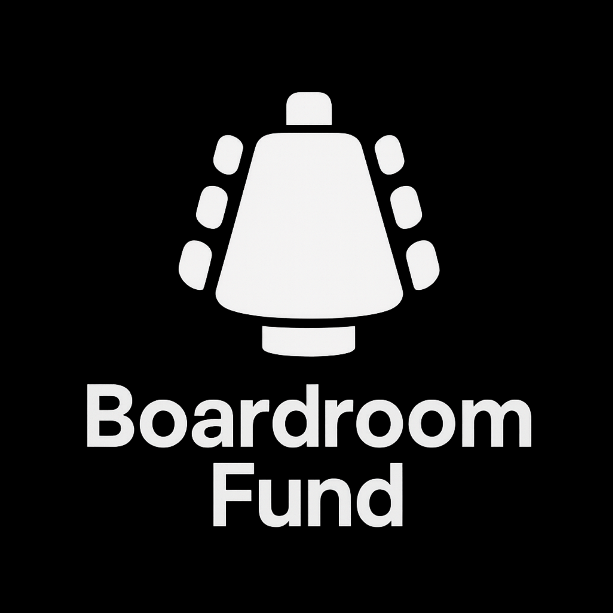 Logo of Boardroom Fund featuring a stylized rocket icon and white text on a black background.