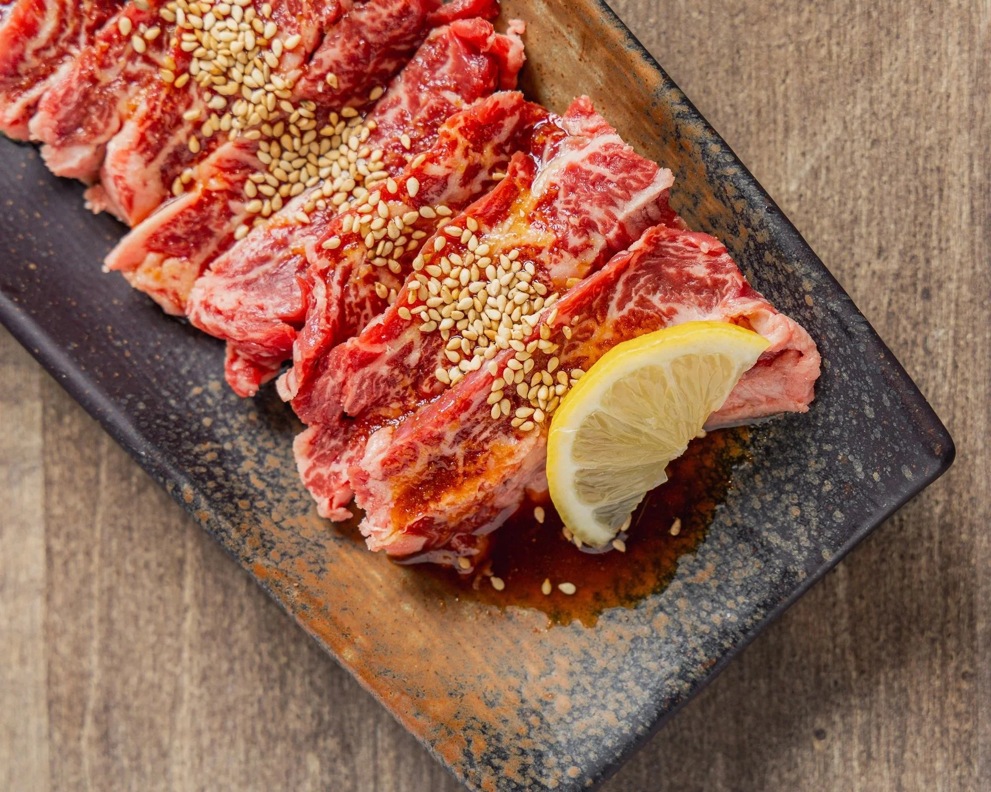 Wagyu selection plated for Japanese BBQ dining experience Chatswood