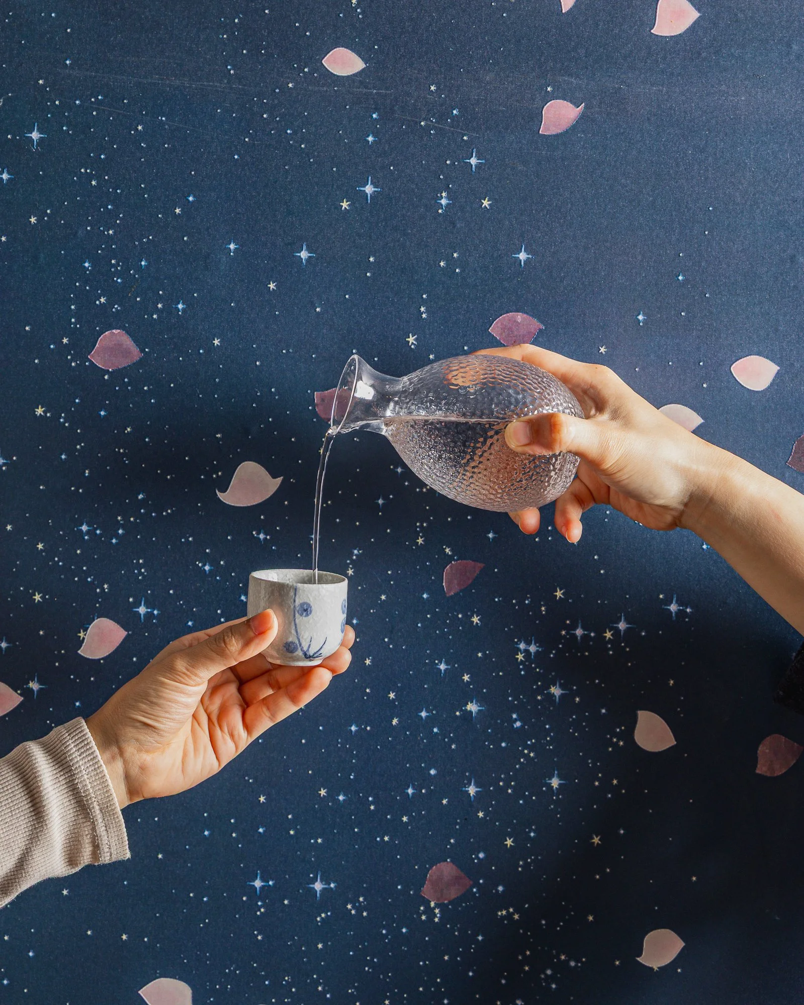 Sake poured into glass at Wagyu Japanese BBQ all you can eat restaurant Chatswood