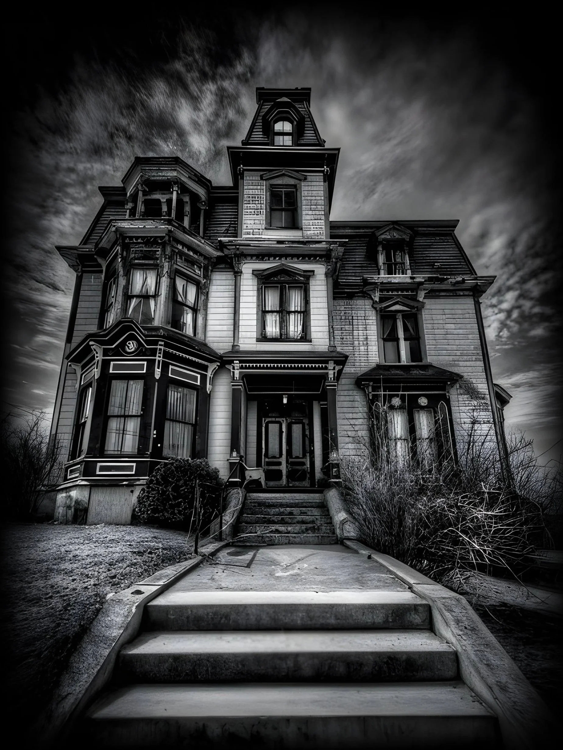 SK Pierce Mansion Black and White Image by Trig Photography