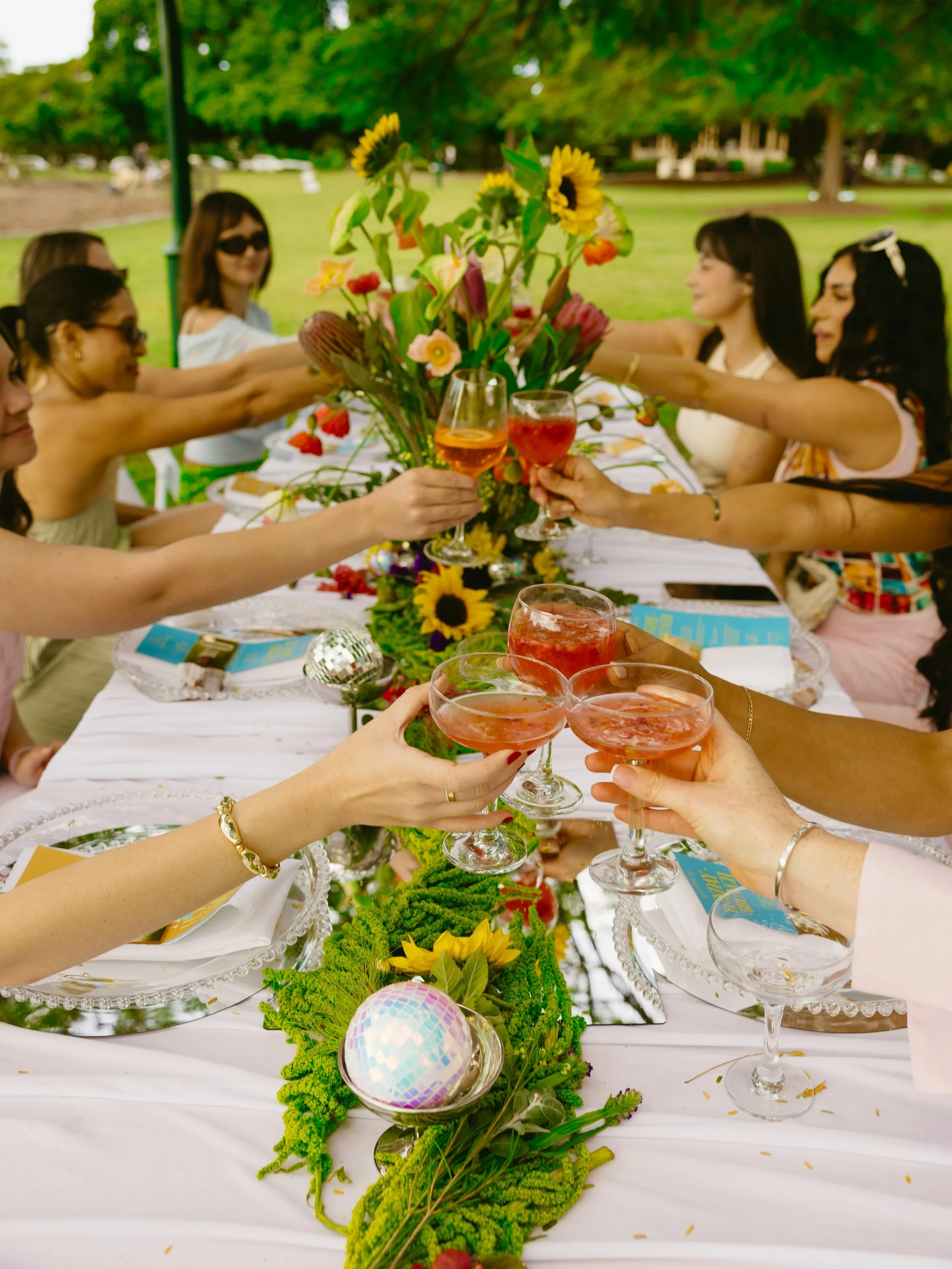 ZUNDAY BRUNCH 🌻🪩✨

A little colour, a little chaos, and a whole lot of detail.

Concept, creative direction, styling, florals &amp; event production by EventZ With A Z.

From custom place cards and mirrored details to the tablescape, florals 🌻, co