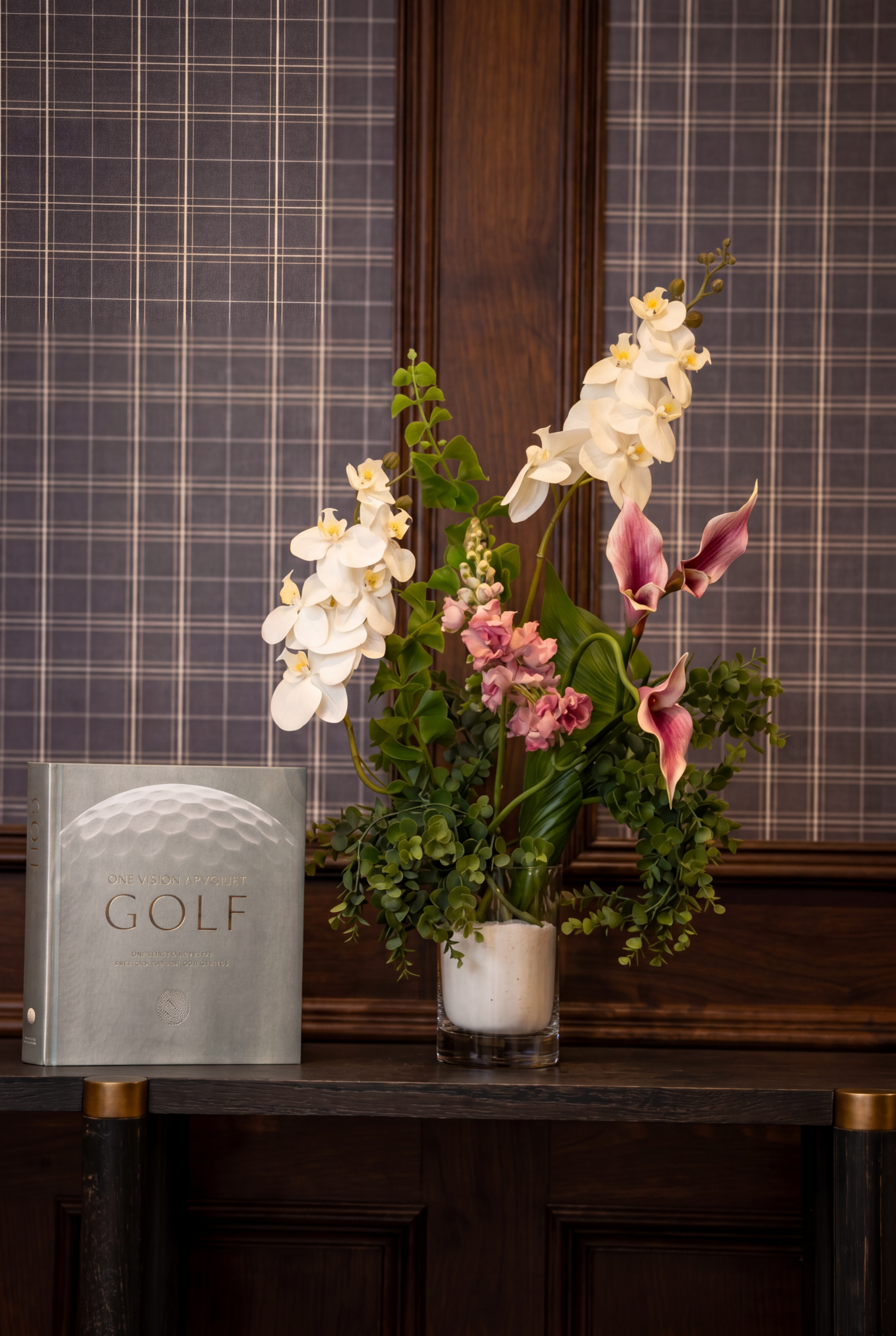 bright purples, featuring dahlias sucha floral arrangement with a bold statement