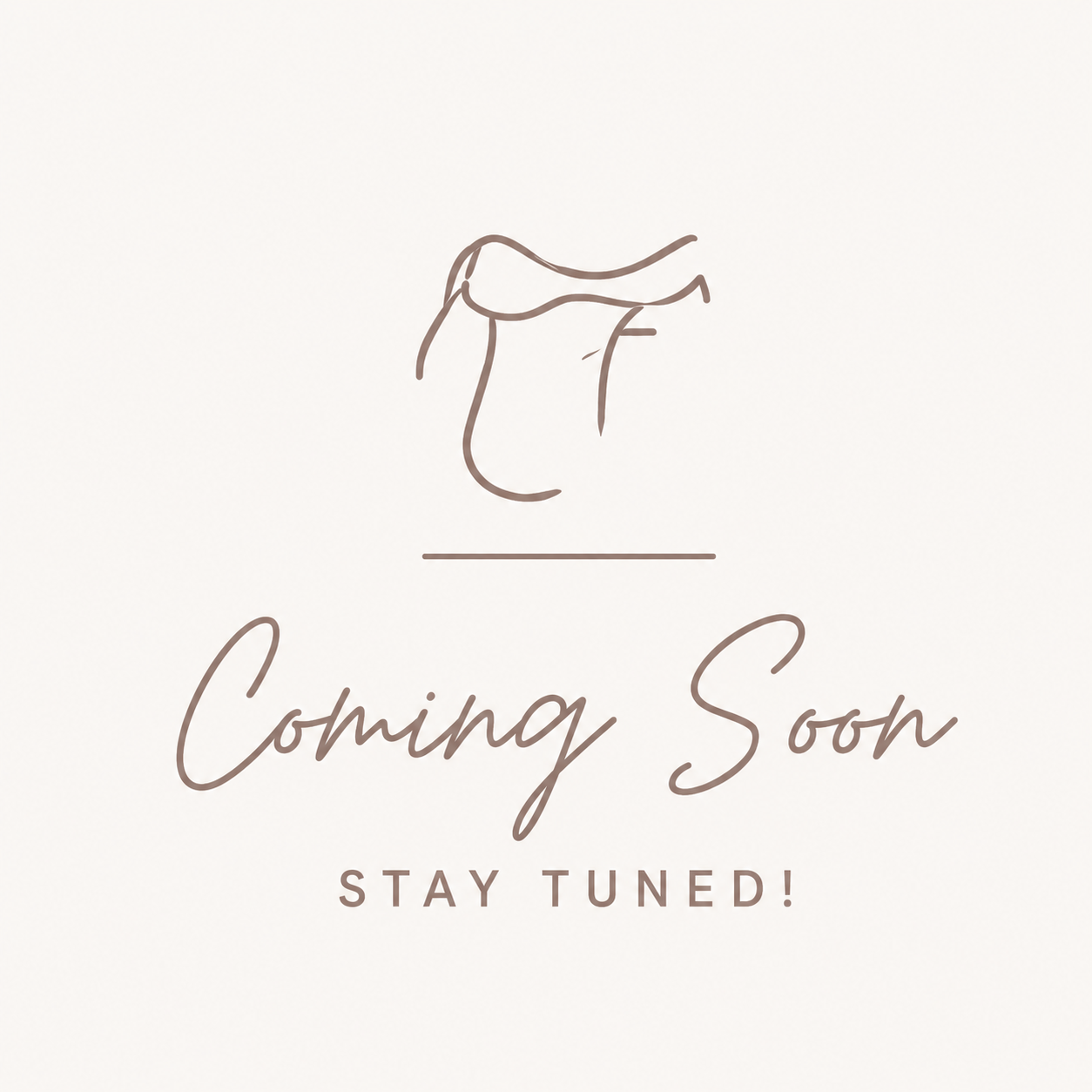 Line drawing of a dress or top, with the text 'Coming Soon' and 'Stay Tuned!' below it.